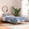 Deny Designs Reves Et Histoires Cute Little Flowers On Blue Comforter Set Blue