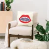 16"x16" Nick Nelson Cool Mouth Square Throw Pillow Red - Deny Designs: Modern Decorative For Couch, Indoor Use, Zipper Closure -Deny Designs Shop GUEST 5d161764 f3e4 4e50 bd4a b578c057a3a6