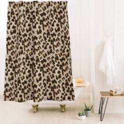 Deny Designs Iveta Abolina Leopard Shower Curtain Brown