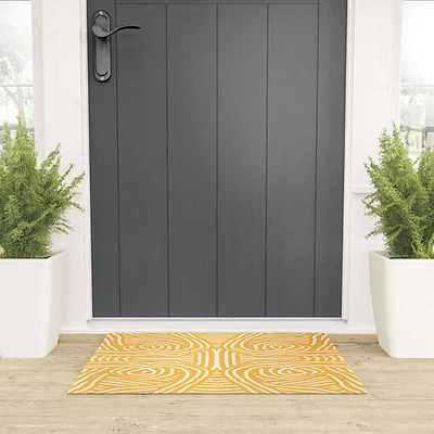 Little Dean Yellow Mustard Boho Stripe Looped Vinyl Welcome Mat - Society6 3 Little Dean Yellow Mustard Boho Stripe Looped Vinyl Welcome Mat - Society6
