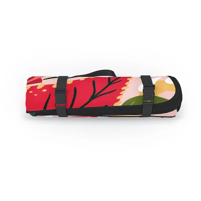 Avenie Abstract Floral Poinsettia Red Picnic Blanket -Deny Designs 3 Avenie Abstract Floral Poinsettia Red Picnic Blanket -Deny Designs