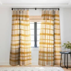 Kierkegaard Design Studio Hygge Retro Stripe Painted Plaid Single Panel Sheer Window Curtain - Deny Designs -Deny Designs Shop GUEST 61171c9f 1bc2 479f 9d63 236d02fdac9b