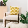 16"x16" Leah Keggi Acoustic Wave Mustard Square Throw Pillow White - Deny Designs -Deny Designs Shop GUEST 61328847 92a9 4c10 8e65 5fefceb40538