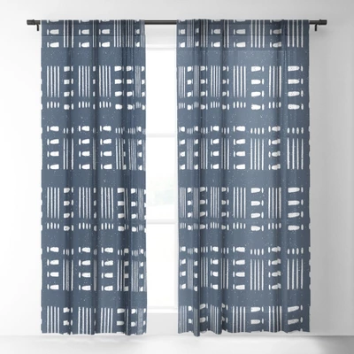 CoastL Studio Mudcloth Classic Blue Single Panel Sheer Window Curtain - Deny Designs 3 CoastL Studio Mudcloth Classic Blue Single Panel Sheer Window Curtain - Deny Designs