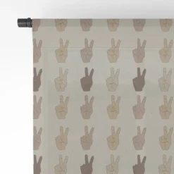 Iveta Abolina Peace Hands Tan 120" X 50" Single Panel Sheer Window Curtain - Deny Designs -Deny Designs Shop GUEST 62bf8c03 d55e 4429 a15b d3e2fd0f2d83