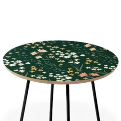 Round Emanuela Carratoni Meadow Flowers Theme Side Table - Deny Designs