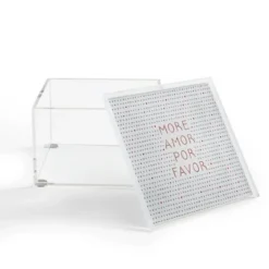 Orara Studio More Amor Quote Rose Gold 4" X 4" Acrylic Box - Deny Designs