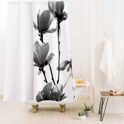 Monika Strigel Black Magnolia Shower Curtain Black/White - Deny Designs 3 Monika Strigel Black Magnolia Shower Curtain Black/White - Deny Designs