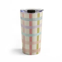 Gigi Rosado Pastel Plaid20 Oz Stainless Steel Travel Mug - Deny Designs -Deny Designs Shop GUEST 66a68b9f f866 4f8f bf39 b7b657ed2b7b