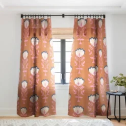 Schatzi Brown Norr Flower Orange Single Panel Sheer Window Curtain - Deny Designs -Deny Designs Shop GUEST 6768cd86 bd97 46ca a6e4 25e2359912e3