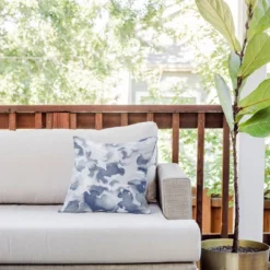 16"x16" Deny Designs Jacqueline Maldonado Clouds Outdoor Throw Pillow Blue