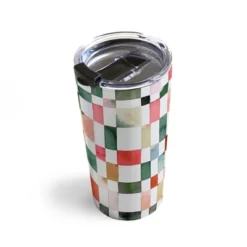 Ninola Design Watercolor Checker Yuletide 20 Oz Stainless Steel Travel Mug - Deny Designs -Deny Designs Shop GUEST 6862e04b 2a59 4fa3 afea 48a16f9a9ce2