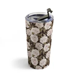 Avenie A Realm Of Roses Dark Academia Travel Mug 20 Oz Stainless Steel Travel Mug - Deny Designs