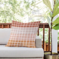 26"x26" Deny Designs Menina Lisboa Stripe Outdoor Throw Pillow: UV & Mildew Resistant, Artist-Designed