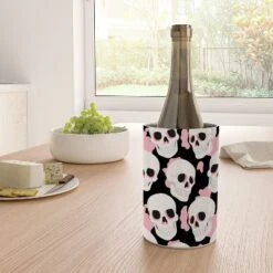 Avenie Goth Skulls Pink Wine Chiller