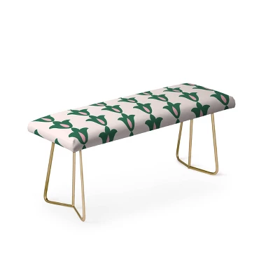 Maritza Lisa Retro Green Floral Pattern Bench Green - Deny Designs 3 Maritza Lisa Retro Green Floral Pattern Bench Green - Deny Designs