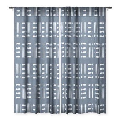 CoastL Studio Mudcloth Classic Blue Single Panel Sheer Window Curtain - Deny Designs 4 CoastL Studio Mudcloth Classic Blue Single Panel Sheer Window Curtain - Deny Designs - Image 2