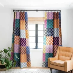 Schatzi Brown Alice Check Multi 84" X 50" Single Panel Blackout Window Curtain - Deny Designs -Deny Designs Shop GUEST 6f3b7a33 dec8 48cb a0dd 75c35dce19a7