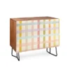 Gigi Rosado Pastel Plaid Walnut Credenza - Deny Designs -Deny Designs Shop GUEST 704e1788 e9dd 47c9 a218 fb705133972b