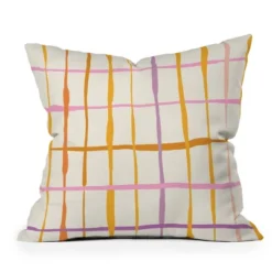 16"x16" Deny Designs D'Annick Summer Lines Outdoor Throw Pillow Orange: Abstract Design, Polyester Fill, Square Shape -Deny Designs Shop GUEST 7137a9ea 6cd9 4ee8 aeb5 d7fb9ff7c996
