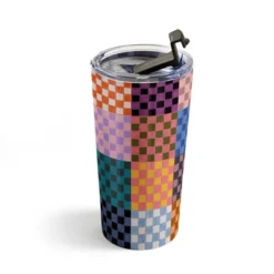 Schatzi Brown Alice Check Multi Travel Mug 20 Oz Stainless Steel Travel Mug - Deny Designs