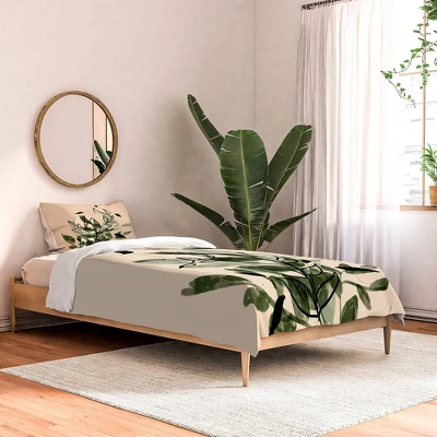 Aleeya Jones Green And Black Leaves Comforter Set - Deny Designs 3 Aleeya Jones Green And Black Leaves Comforter Set - Deny Designs