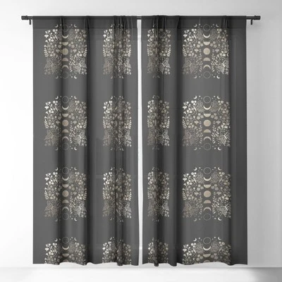 Emanuela Carratoni Spring Moon Phases Single Panel Sheer Window Curtain - Deny Designs 4 Emanuela Carratoni Spring Moon Phases Single Panel Sheer Window Curtain - Deny Designs - Image 2