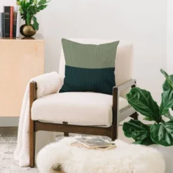 16"x16" Poems Color-Block Lines Square Throw Pillow Dark Green/Olive - Deny Designs -Deny Designs Shop GUEST 71e5ccc2 61bf 478e a2b0 e2b85aac3a22