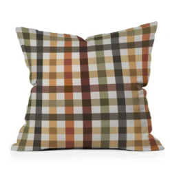 18"x18" Deny Designs Ninola Design Gingham Outdoor Throw Pillow Brown -Deny Designs Shop GUEST 72d381de d385 42f6 8796 3cdf82caa8c4