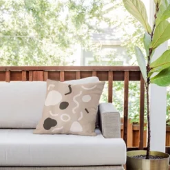 18"x18" Deny Designs Cortney Herron Abstract Outdoor Throw Pillow: Polyester Fill, Plain Weave, All Ages, Sewn Seam Closure