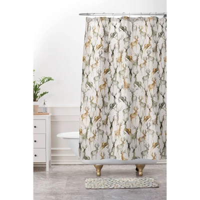 Ninola Design Watercolor Deer Christmas Memory Foam Bath Mat - Deny Designs 3 Ninola Design Watercolor Deer Christmas Memory Foam Bath Mat - Deny Designs