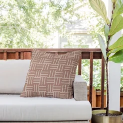 20"x20" Deny Designs Mirimo Earthy Mocha Tiles Square Outdoor Throw Pillow Beige -Deny Designs Shop GUEST 77de88ec 3c32 40aa a287 9b5098f536fb