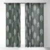 CoastL Studio Pine Trees Olive Single Panel Sheer Window Curtain - Deny Designs