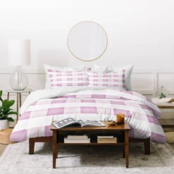 Farmhouse Shabby Gingham Checkered Plaid Monika Strigel Duvet Cover Set Purple/White - Deny Designs -Deny Designs Shop GUEST 781985ff bd12 4bc5 8823 538f55eb586f