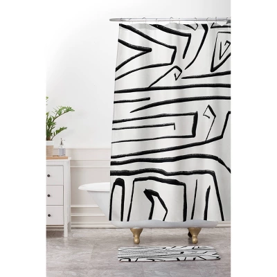 Viviana Gonzalez Modern Improvisation Memory Foam Bath Mat Black/White - Deny Designs 4 Viviana Gonzalez Modern Improvisation Memory Foam Bath Mat Black/White - Deny Designs - Image 2