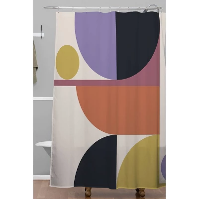 Color Poems Mid Century Modern Abstract Shower Curtain - Deny Designs 3 Color Poems Mid Century Modern Abstract Shower Curtain - Deny Designs