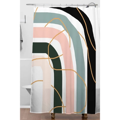 Aleeya Jones Unsettled Rainbow Shower Curtain Blue/Pink - Deny Designs 3 Aleeya Jones Unsettled Rainbow Shower Curtain Blue/Pink - Deny Designs