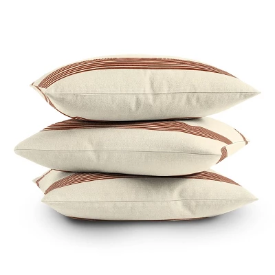 20"x20" Deny Designs Becky Bailey Band In Rust Square Outdoor Throw Pillow Off-White 5 20"x20" Deny Designs Becky Bailey Band In Rust Square Outdoor Throw Pillow Off-White - Image 3