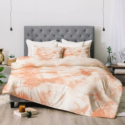 Amy Sia Tie Dye 3 Peach Duvet Set - Deny Designs 3 Amy Sia Tie Dye 3 Peach Duvet Set - Deny Designs