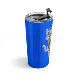 Rhianna Marie Chan Have Some Fun With It Blue Travel Mug 20 Oz Stainless Steel Travel Mug - Deny Designs