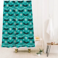 Night Creatures Shower Curtain Teal - Deny Designs
