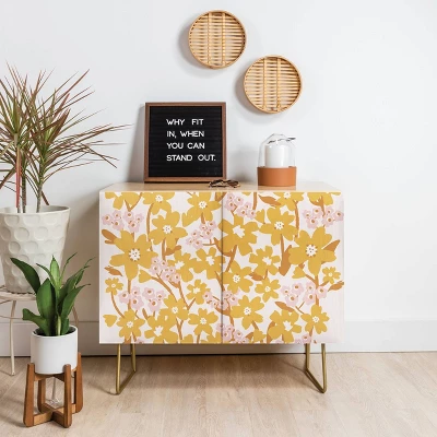 ThirtyOne Illustrations Wildflowers In Turmeric Credenza - Deny Designs 3 ThirtyOne Illustrations Wildflowers In Turmeric Credenza - Deny Designs