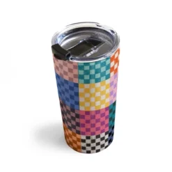 Schatzi Brown Alice Check Multi Travel Mug 20 Oz Stainless Steel Travel Mug - Deny Designs -Deny Designs Shop GUEST 8138f867 aa1e 4a29 aad9 2f0a1a55cb69