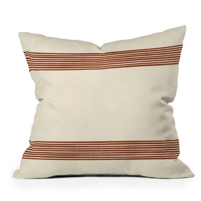 20"x20" Deny Designs Becky Bailey Band In Rust Square Outdoor Throw Pillow Off-White 6 20"x20" Deny Designs Becky Bailey Band In Rust Square Outdoor Throw Pillow Off-White - Image 4
