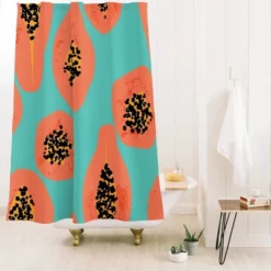 Erika Stallworth Papaya Sky Tropical Fruit Heavy Shower Curtain - Deny Designs