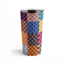Schatzi Brown Alice Check Multi Travel Mug 20 Oz Stainless Steel Travel Mug - Deny Designs -Deny Designs Shop GUEST 82746202 baf0 451a b453 96650dd7318c