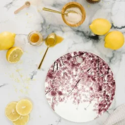 Hannah Kemp Spring Cherry Blossoms Cutting Board - Round