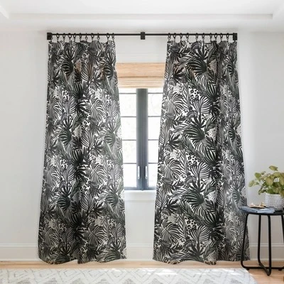 Marta Barragan Camarasa Wild Abstract Jungle On Black Single Panel Sheer Window Curtain - Deny Designs 8 Marta Barragan Camarasa Wild Abstract Jungle On Black Single Panel Sheer Window Curtain - Deny Designs - Image 6