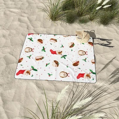Ninola Design Hedgeog Yuletide Picnic Blanket -Deny Designs 4 Ninola Design Hedgeog Yuletide Picnic Blanket -Deny Designs - Image 2