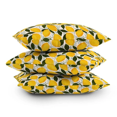 Avenie Mediterranean Summer Lemons Outdoor Throw Pillow Yellow - Deny Designs 4 Avenie Mediterranean Summer Lemons Outdoor Throw Pillow Yellow - Deny Designs - Image 2